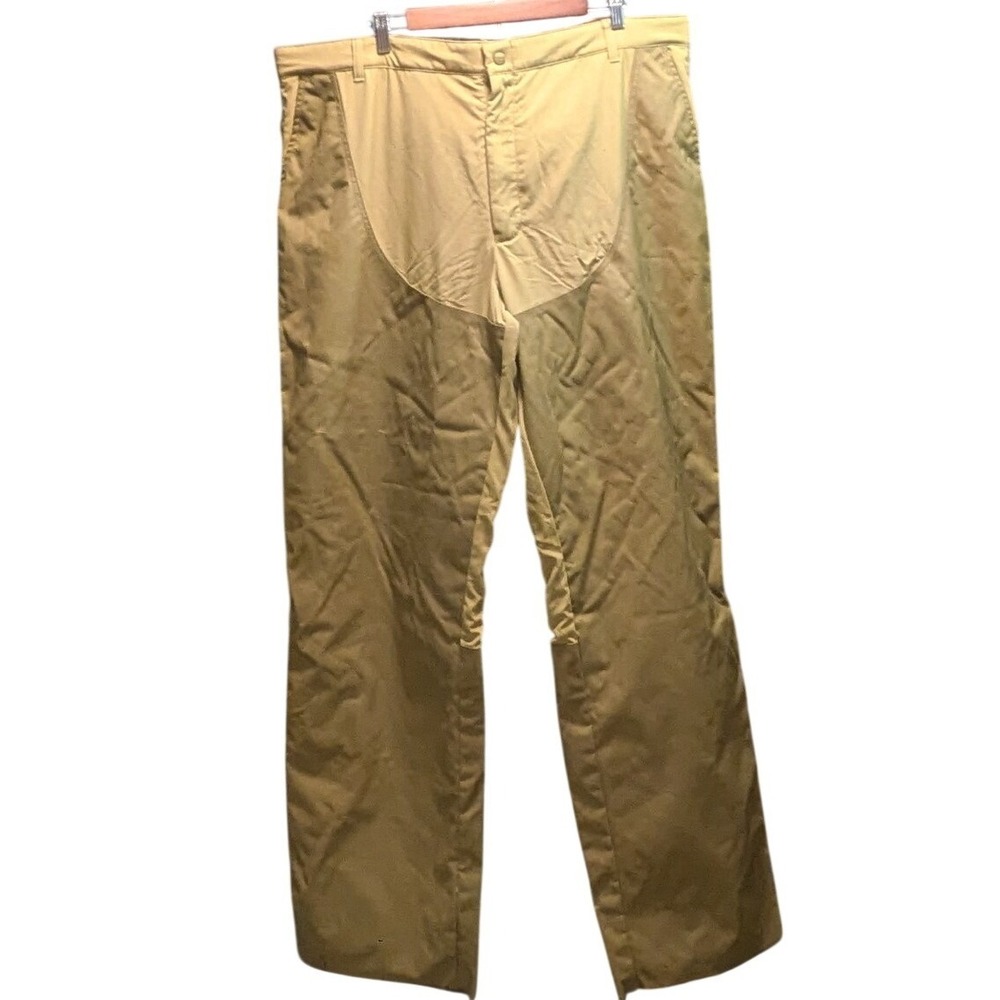 LL Bean Mens 44x35 Upland Hunter Field Pants Tan Nylon Reinforced Brush Trousers